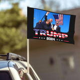 Generic Trump 2024 Car Flag Double Sided Printing Window Clip Flag Car Decoration Banner Outdoor Flags 12x18 Inch, Black