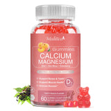 1200mg Calcium Gummies with D3,K2,Zinc - Plant Complex Calcium Magnesium Supplement with Glycinate,Potassium,Vitamin C &whole Natural Food for Bone & Immune Support- Chewable Gummy Sugar-Free -(1pack)