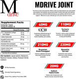 Mdrive Joint Support Supplement for Men - Supports Healthy Joint Function, Flexibility, Comfort & Mobility - Features UC-II Collagen, Turmeric Curcumin & Sodium Hyaluronate from Hyaluronic Acid, 30ct