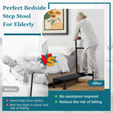 Gyykzz Bed Step Stool with Handle for Elderly Adults, 30.5" Long Bedside Step Stools for High Beds with Adjustable Height Handrails, Medical Heavy Duty Stepping Stool for Bedside, Step, SUV, Bathtub