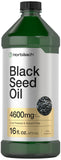 Horbäach Black Seed Oil Liquid 16oz | 4600mg | Cold Pressed Nigella Sativa Supplement | Vegetarian, Non-GMO, Gluten Free, and Solvent Free Formula