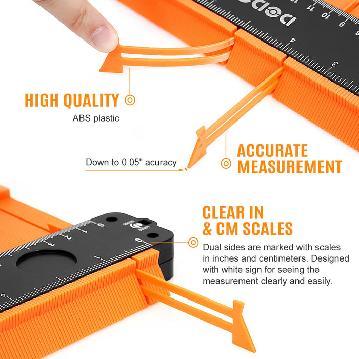 dodowin Contour Gauge Tool, Christmas Gifts for Men Birthday Dad Husband Him, Super Gauge Shape Outline Tool for Woodworking, Flooring Measure Tools for Tile Laying, Anniversary/Boyfriend Gift