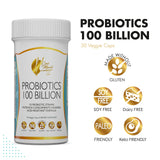Coco March Probiotic 100 Billion - 10 Probiotic Strains, Acid-Resistant Formula High Potency for Adults & Children - Gluten Free, Dairy Free, Soy Free, Keto Friendly, Paleo Friendly, 30 Capsules