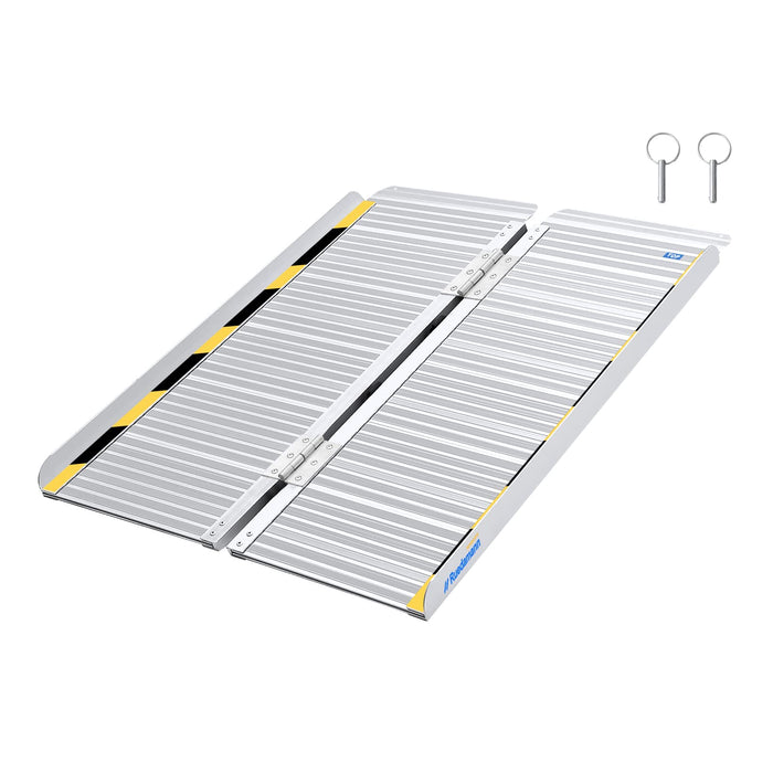 Ruedamann 35.8" L×28.1" W Threshold Ramp,3ft Wheelchair Ramps,Using Height 6",600lbs Capacity for Home,Steps,Stairs,Handicaps,Doorways,Aluminum Folding Ramps for Wheelchairs