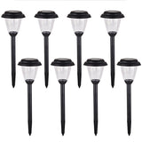 voona Solar Outdoor Pathway Lights Matt Black Stainless Steel Painted LED Lights for Garden Landscape Path Yard Driveway (black-8pack)