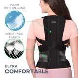 SICHEER Posture Corrector for Women and Men Back Brace Straightener Shoulder Upright Support Trainer for Body Correction and Neck Pain Relief, X-Large(waist 42-46 inch)