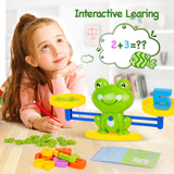 INPHER Frog Balance Math Game, 85 Piece Kids Kindergarten Toddler Learning Games Preschool Learning Activities Educational Toys for 3 4 5 6 7 Year Old STEM Montessori Number Counting Toy