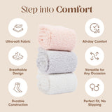 Unboxme Gifts Cozy Sock For Women | 3 Pack Assorted Fuzzy Ultra-Luxe Cloud Sock For Women & Men With Gift Box | Great Christmas Gift, 3 Pairs Grey Cream White Blush Pink