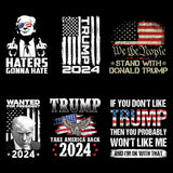 6 Sheets Funny Trump Theme Iron on Transfer Patches for T-Shirts Iron on Decals Stickers DIY Crafts Heat Transfer Vinyl Stickers DT Fight Iron on Patches for Clothing Backpacks Jeans Decorations