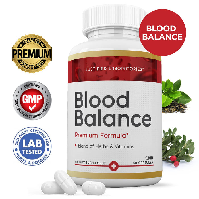 (2 Pack) Blood Balance Advanced Formula 620MG Supplement Pills 120 Capsules