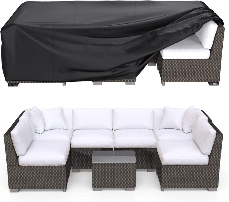 BROSYDA Patio Furniture Covers, Heavy Duty Outdoor Furniture Cover Waterproof, Sectional Sofa Set Coves Table and Chair Set Covers, 62"L×42"W×28"H