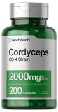 HORBAACH Cordyceps Mushroom Capsules 2000mg | 200 Count