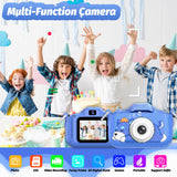 Goopow Kids Selfie Camera Toys for Girls Age 3-9, Digital Video Camera Toy with Protective Cover,Christmas Birthday Festival Gifts for 3-9 Year Old Girls Boys- 32GB SD Card Included (Blue-Dog)