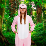 Funziez! Slim Fit Adult Onesie - Animal Halloween Costume - Plush Fruit One Piece Cosplay Suit for Women and Men