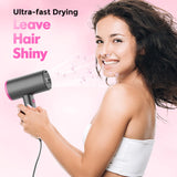 SIYOO Professional Hair Dryer, Ionic Blow Dryer with Diffuser and Nozzle, 1600 Watt Negative Ions Salon Lightweight Hairdryer Pink
