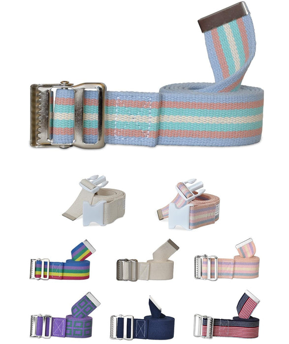 NYOrtho Metal Buckle Gait Belt - Adjustable Machine Washable Strong and Durable Material Latex Free, Coral, 72"