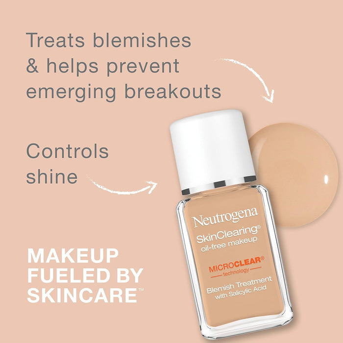 NEUTROGENA 2 Neutrogena Skin Clearing Oil Free Makeup Blemish Treatment Nude 40