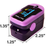 Zacurate 500E Premium Fingertip Pulse Oximeter Oximetry Blood Oxygen Saturation Monitor with Silicon Cover, Batteries and Lanyard (Mystic Purple)