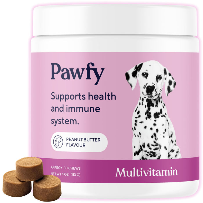 Pawfy Multivitamin Chews | 15 in 1 Premium Supplement | Immunity | Joints | Skin | Coat | Energy | with Vitamins, Oils & Minerals