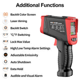 KEMAISI Infrared Thermometer Gun, Non-Contact Digital Laser Temperature Gun -58°F -1616°F (-50℃-880℃), Laser Temp Gauge Surface Measuring Tool for Cooking, Oven, HVAC, Industry (Non-Body use)