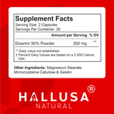 Hallusa Natural Diosmin Circulation - Support for Circulation and Veins - DIOSMIN - DIOSMINE- DIOSMINA - Circulation & Vein Support Supplement