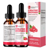 Liquid Creatine Drops - Sugar Free Creatine Monohydrate Supplements for Women & Men, Creatine Drops Gains for Building Muscle, Energy, Pre Workout, Raspberry Flavored