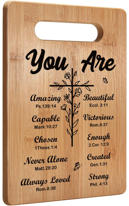 Christian Gifts Religious Gifts for Women, Inspirational Gifts with Prayers, Christmas Cutting Board Gifts for Women Friend - You Are Beautiful