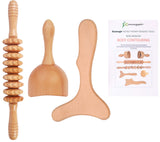 Komogir 3-in-1 Wooden Massage Tools for Lymphatic Drainage, Body Contouring and Anti-Cellulite