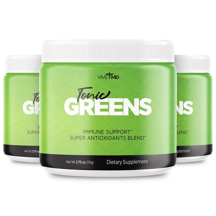 Tonic Greens Powder Vitamin Boost Supplement Official Formula - Natural Green Blend Energy Supplement Extra Strength - BCAA L-Glutamine Vitamin B6, Revolutionary Energy Fix Solution Reviews (3 Pack)
