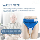 YOOGUSTO Wearable Urinal Bag with Reusable Silicone Urine Catheter Bag (2000ml & 1000ml), Portable External Urine Collector Bag for Elderly Men Blue