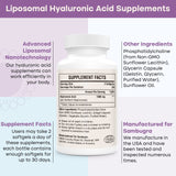 Sambugra Liposomal Hyaluronic Acid Supplements, Hyaluronic Acid Capsules with 1000mg Hyaluronic Acid, Dietary Supplement Support Skin Hydration and Joint Lubrication, 960 Capsules（Pack of 16）