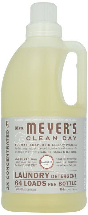 MRS. MEYER'S CLEAN DAY Liquid Laundry Detergent, Biodegradable Formula Infused with Essential Oils, Lavender, 64 oz (64 Loads)