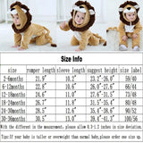 QIAONIUNIU Halloween Baby Lion Costumes Toddler Outfit Infants Cosplay Romper 30-36 Months