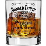 Patriots Cave - Donald Trump Whiskey Label 100% MAGA 10.5 oz Whiskey Glass for Dad, Gift for Husband, Stepfather Gift Idea, Unique Gifts for Men, Trump Stuff, Maga Merch