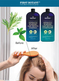 First Botany, Peppermint Rosemary Hair Regrowth and Anti Hair Loss Shampoo and Conditioner Set - Daily Hydrating, Detoxifying, Volumizing Shampoo and Fights Dandruff For Men and Women 16 fl oz x 2