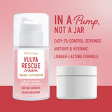 Vulva Rescue Moisturizer Cream | 3oz. PUMP | Soothes Vaginal Itch & Dryness | No Estrogen or Fragrance | Feminine Itch Relief with Herbal Vagina Care Moisturizers & Vitamin E | Paraben-Free, Vegan