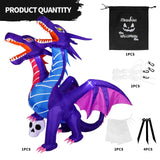 Max Fun Halloween Inflatables Decorations with LED Build-in Halloween Yard Decoration Blow Up Inflatables for Outdoor Indoor Garden Lawn (8FT-Halloween Inflatables Dragon)