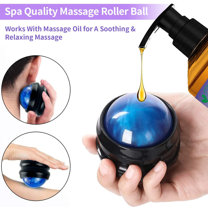 3 Pack Massage Oil for Massage Therapy with Massage Roller Ball,Ginger Oil Lymphatic Drainage &Arnica Sore Muscle Oil &Lavender Relaxing Massage Oils-Spa Massage Kit Valentines Day Gifts for Men Women