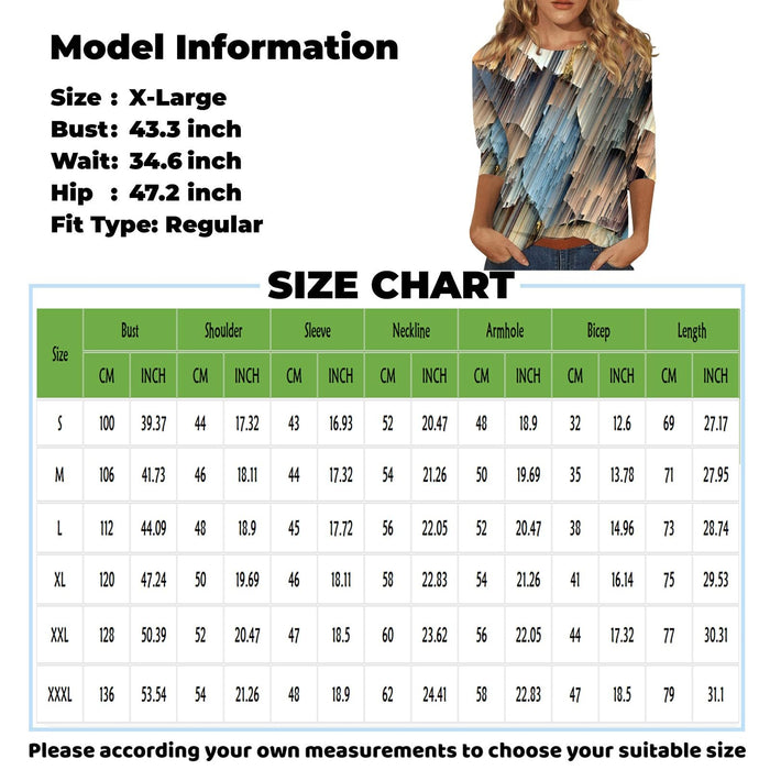 Womens Casual Tops Clothing for Elderly Women Womens 3/4 Sleeve Basic Tops Ladies Tops and Blouses 3/4 Sleeve Tunics Khaki Spring Tops Women Large Women's Tops, Tees & Blouses