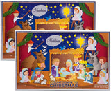 Madelaine Christmas Pageant Christmas Countdown Advent Calendar Filled With 24 Milk Chocolates Bite-Sized - 2 Pack of Chocolates - 8oz Wrapped in Foil