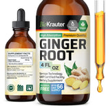 Ginger Root Tincture - Organic Ginger Root Extract - Natural Ginger Supplements for Overall Wellness - Alcohol and Sugar Free - Vegan Drops 4 Fl.Oz.