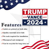 Oligei Trump Yard Signs, Large Trump yard signs 2024 18" X 24", Trump-Vance Yard Signs 2024 Double Sided Fade Resistant, Take America Back Trump Vance Signs for Yard Heavy Duty Metal H-Frames