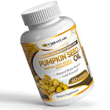 Pumpkin Seed Oil - 100% Cold Pressed Pure 1000mg Extraction - Best for Hair Growth, Younger Looking Skin & Face, Bladder Control Supplement, 60 Softgels