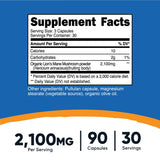 Nutricost Lion's Mane Mushroom Capsules 1650mg, 30 Servings - CCOF Certified Made with Organic, Vegetarian, Gluten Free, 550mg Per Capsule, 90 Capsules