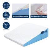 COLDHUNTER 7.5" Wedge Pillow for Sleeping: Bed Wedge After Surgery, Cooling Memory Foam Pillow for Back Support and Leg Elevation, Triangle Pillow for Acid Reflux & Heartburn & GERD & Snoring