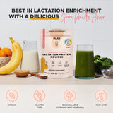 MAJKA Lactation & Postnatal Protein Powder - Green Vanilla, 1.03 LB - Vegan, Gluten-Free with Essential Nutrients