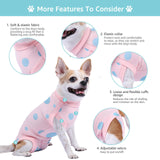 Comwish Dog Recovery Suit, Professional Dog Surgery Suit Post Spay, Neuter, Abdominal Surgical Suit for Male Female Dogs Can Pee, Prevent Licking Soft Breathable Cotton Covers Wound (Pink, XX-Small)