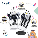 BABY K Baby Rattle Socks & Wrist Toys (Set E) - Newborn Toys for Baby Boy or Girl - Brain Development Infant Toys - Hand and Foot Rattles Suitable for 0-6, 6-12 Months Babies - Newborn Christmas Gifts