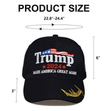 Trump 2024 Hat Donald Trump Hat Make America Great Again MAGA USA Embroidery Adjustable Baseball Cap, Black