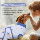 FUAMEY Recovery Suit for Dogs After Surgery,Soft Breathable Dog Bodysuit E-Collar & Cone Alternative Surgical Suit,Male Female Dog Neuter Spay Suits Anti Licking Wounds Onesie Blue Boat L